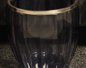 Jarrón Art Déco Sougras – Vidrio con borde plateado (800) – Principios del siglo XX