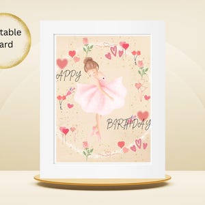 Biglietto di auguri di buon compleanno - Biglietto digitale, Ballerina