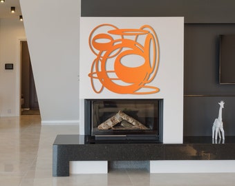 Contemporary Wall Art: Custom Into Space Wall Sculpture in Powder Coated Aluminum Outdoor Garden Art 23"