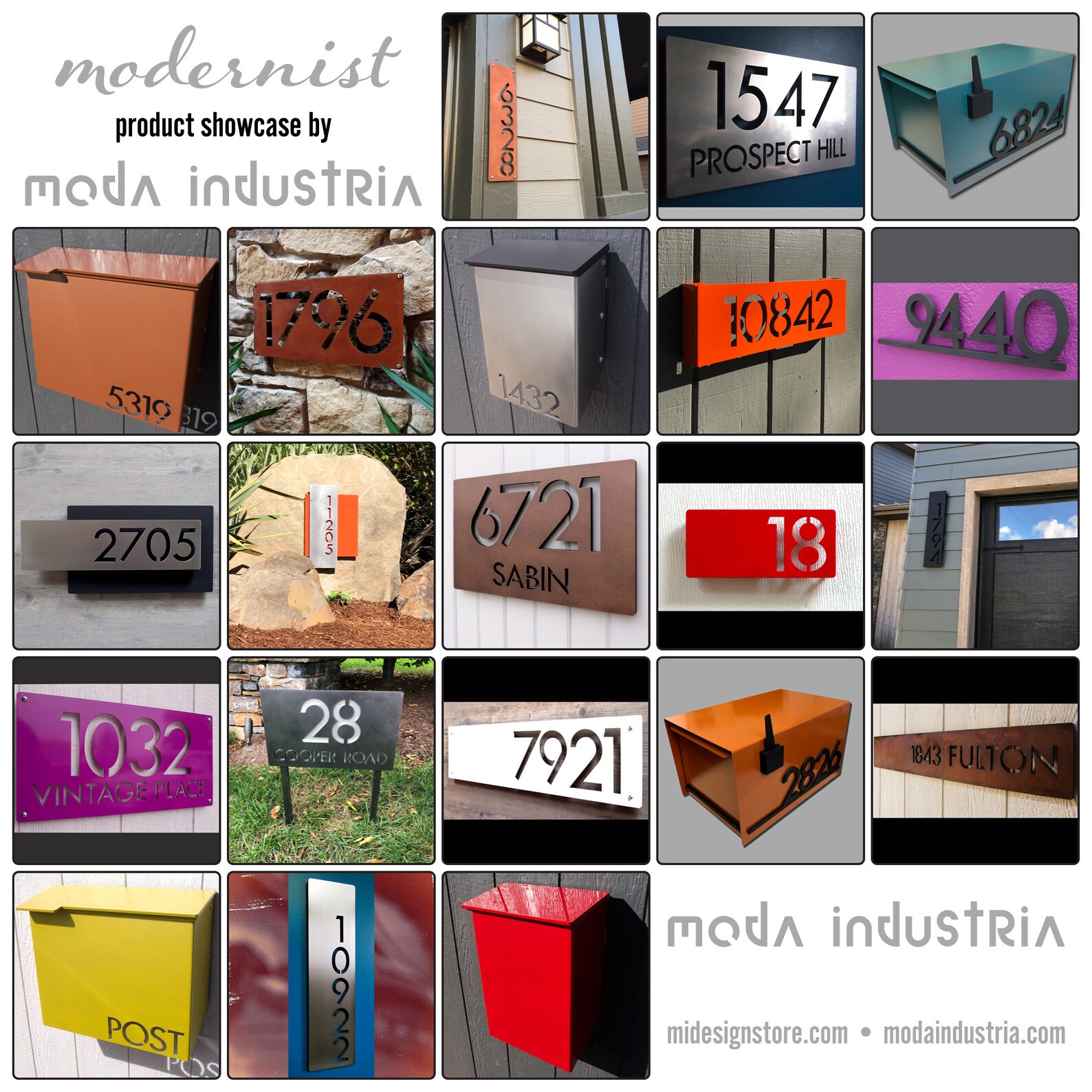 Modern House Numbers Modernist Sconce Box Address Sign in Etsy