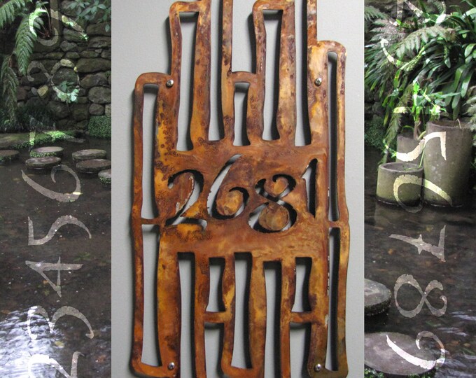 CUSTOM Asian Garden Bamboo House Number Sign Etsy