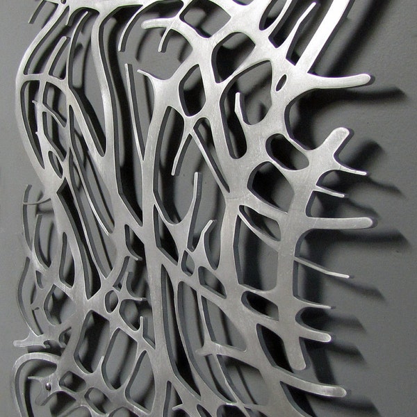 Art Nouveau Web No. 6 in Brushed Aluminum 23 X 23