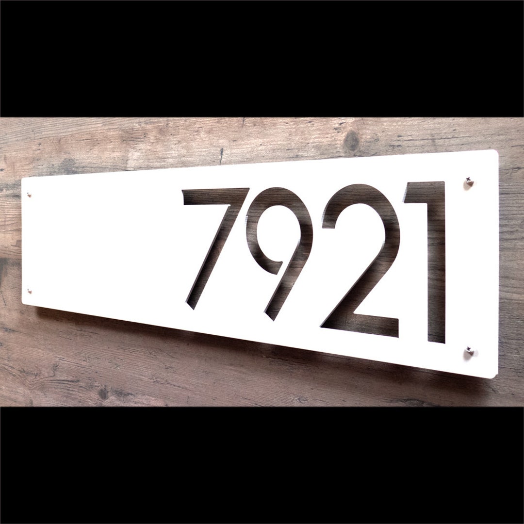 Large Modern House Numbers CUSTOM Modernist XL Address Sign in Powder
