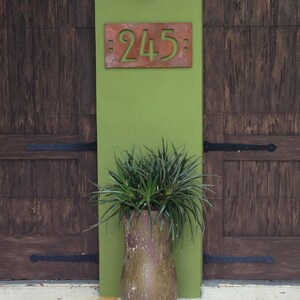 Craftsman Style House Numbers: CUSTOM Mission Style Address Sign in Rusted Steel image 3