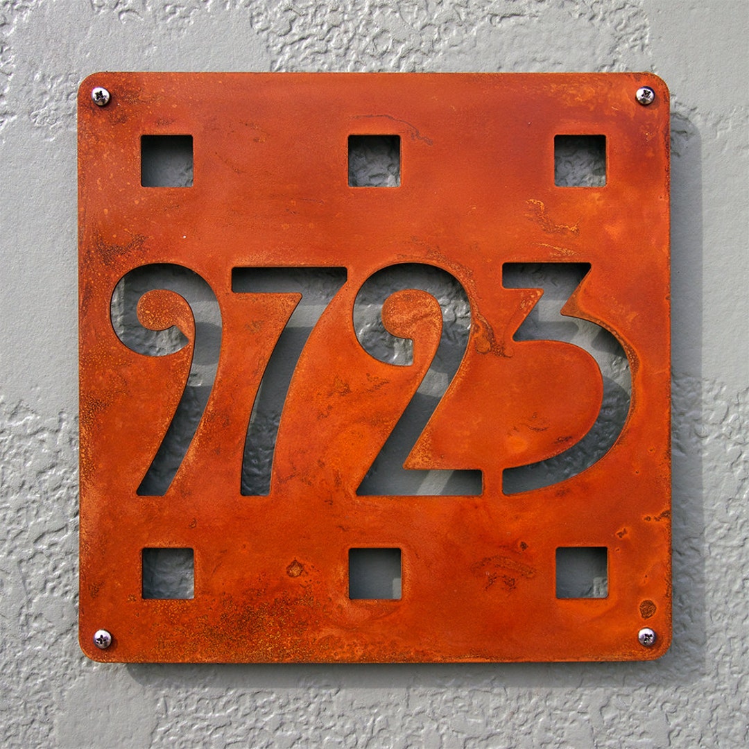 Craftsman Style House Numbers CUSTOM Mission Square House Address Sign