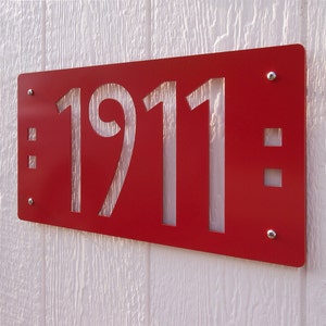 Craftsman Style House Numbers: CUSTOM Mission Style House Numbers in Powder Coated Aluminum image 2