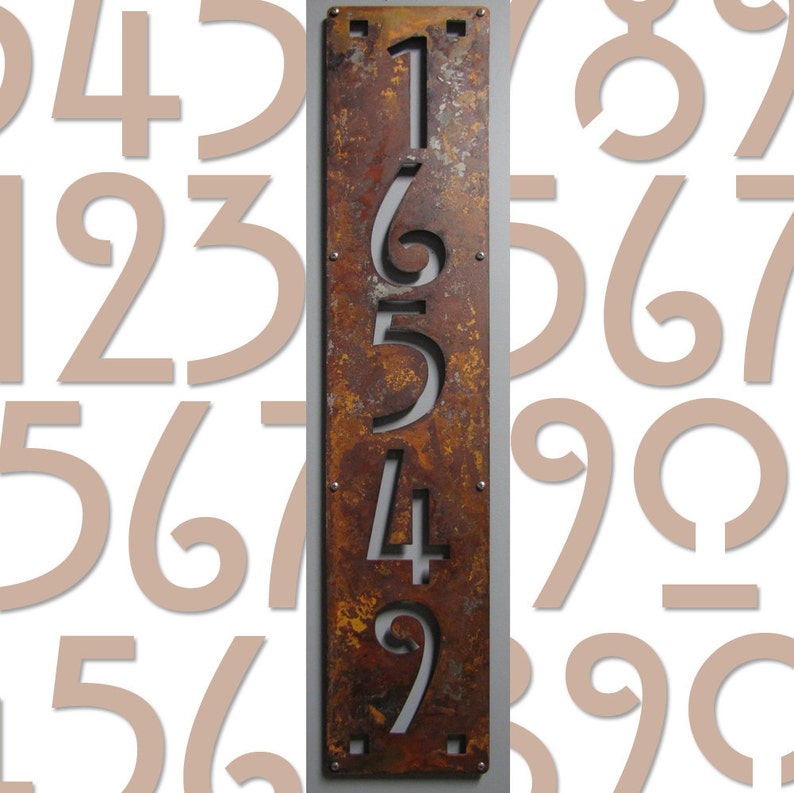 Craftsman Style House Numbers CUSTOM Mission Style Vertical Etsy