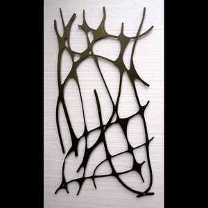 Contemporary Wall Art with Organic Forms: Custom Art Nouveau Web No. 2 in Powder Coated Aluminum Wall Sculpture Outdoor Garden Art 35" Mini