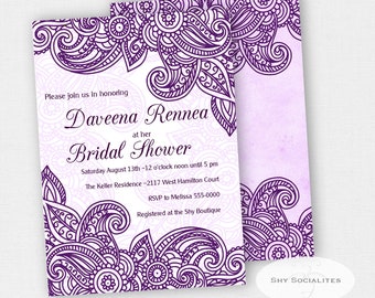 mehndi invitation etsy
