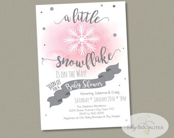 snowflake invitation etsy