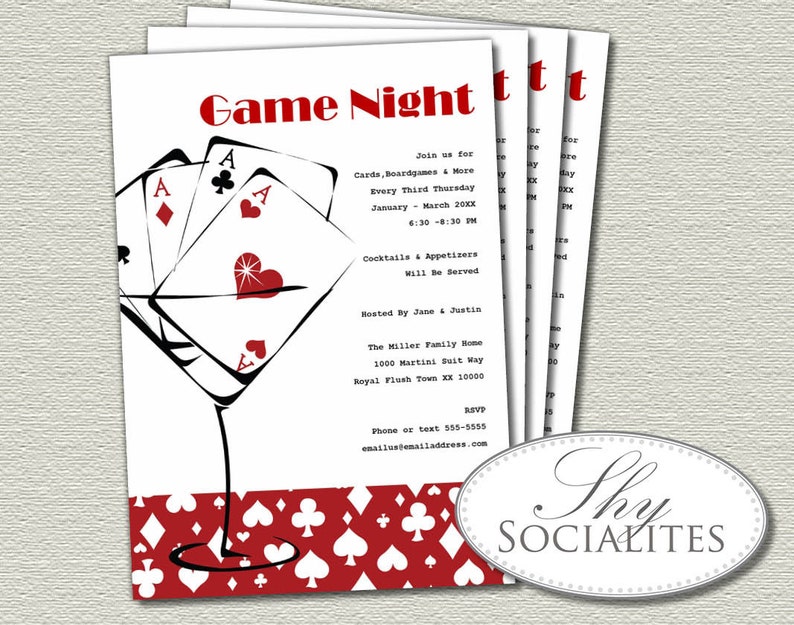 Crimson Martini Playing cards Activity Night time Invitation Poker Evening, Online games, Board Game titles, Cocktails, Card Online games Print at Household Electronic Document image regarding Pokeno Cards Printable titled Pink Martini Playing cards Recreation Night time Invitation Poker Evening, Online games, Board Video games, Cocktails, Card Online games Print at Household Electronic History