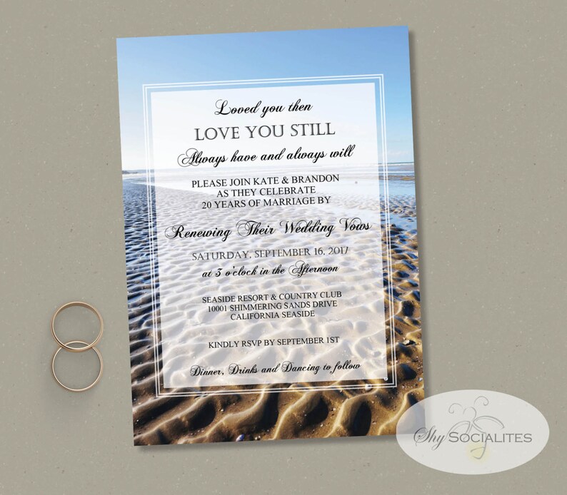 Beach Vow Renewal Invitation Beach Wedding Loved You Then | Etsy