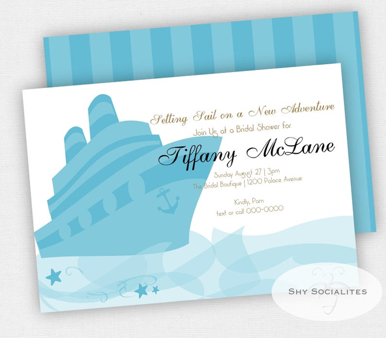 Cruise Ship Invitation Cruise Themed Bridal Shower Instant Etsy