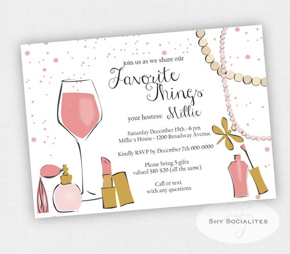favorite things party invitation makeup and champagne jewelry party bridal shower instant download template editable text pdf jewelry party invitation template