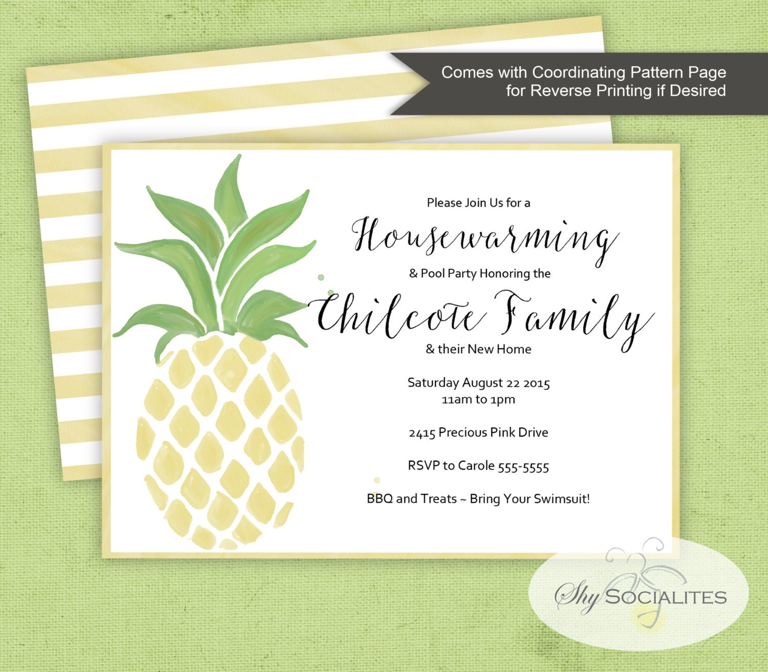 Pineapple Invitation Pool Party Bridal Shower 50