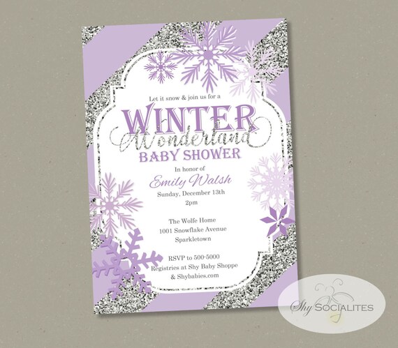 purple winter wonderland baby shower