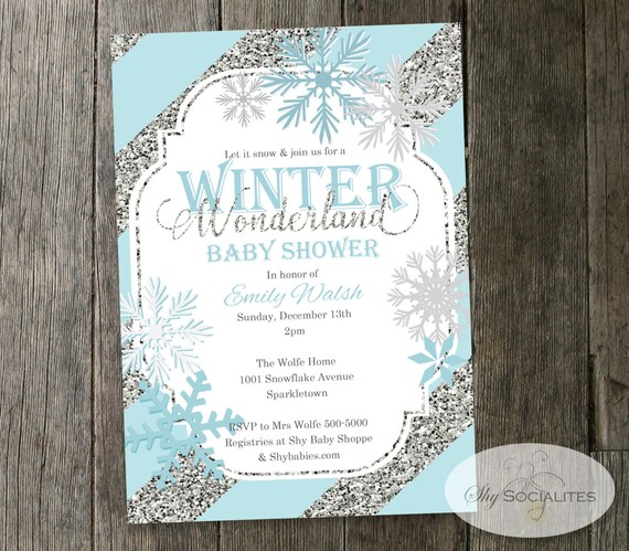 Winter Wonderland Baby Shower Invitations Templates 6