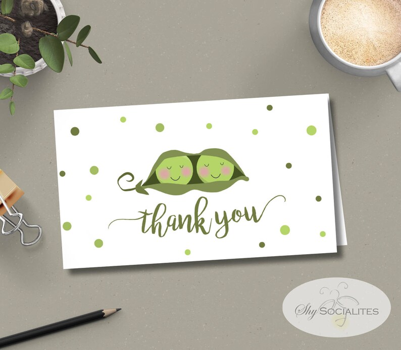 Two Peas in a Pod Thank You Card Sweet Pea Two Peas Etsy