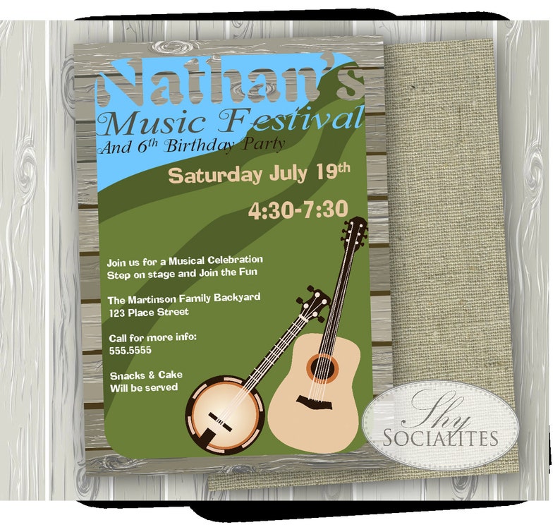 Music Festival Invitation Guitar Invitation Music Poster Etsy