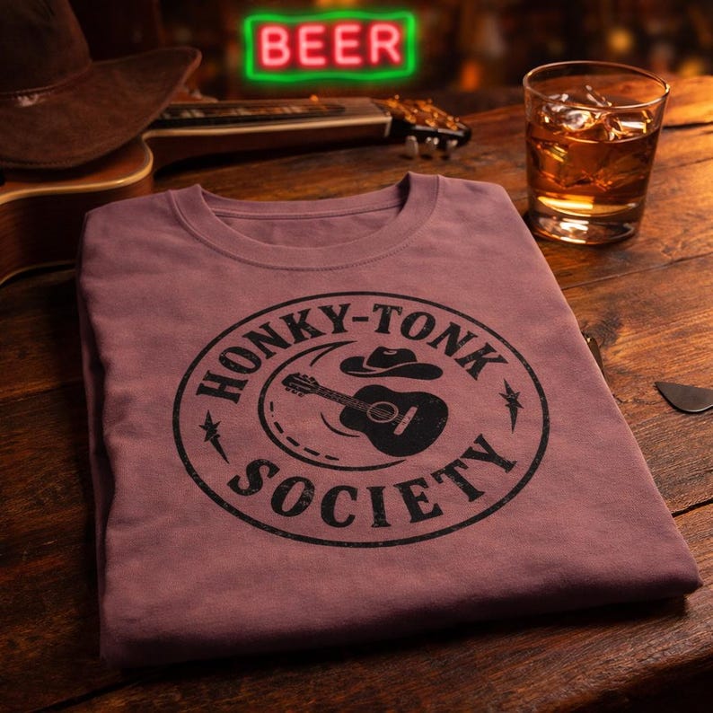Honky-Tonk Society T-Shirt, Country Music Concert Apparel