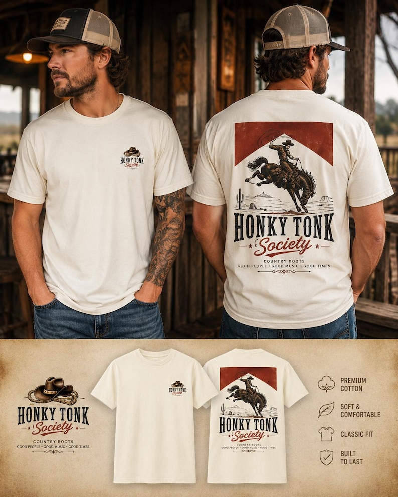 Cowboy Riding Bucking Bronco T-Shirt