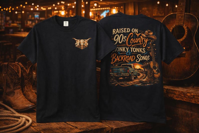 Raised On 90s Country Honky Tonks & Backroad Songs T-Shirt