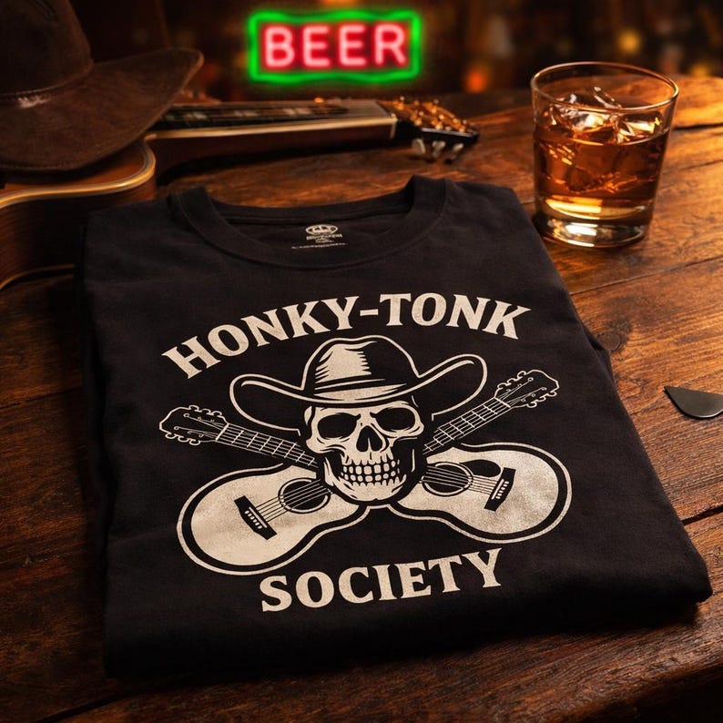 Outlaw Country Music Honky Tonk Society T-Shirt