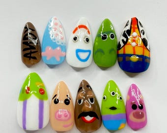 Toy Story Press On Nails | Handmade Character Nail Art Reusable Nail Set