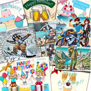 PAZPETS – Grußkarten zum Geburtstag – 5er-Set – Geburtstagskarten für Männer, Frauen, Kinder – Originelles Geschenk – 21 x 15 cm – Hergestellt in Italien
