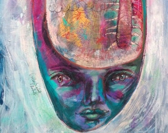 Original painting | Csillagok alatt haladt - original mixed-media acrylic painting
