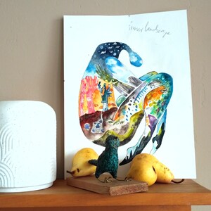 Abstract Figure Watercolor Painting: Intuitive Mixed Media Art
