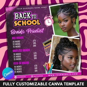 Back To School Flyer, Back To School Sale Flyer, July Booking Flyer, Summer Hair Booking Flyer, Back TO School Flyer, Canva Editable