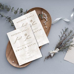 Nothing Fancy Just Love Invitation, Elopement Reception Invite, Minimalist Elopement Announcement Card, Modern Reception Invite