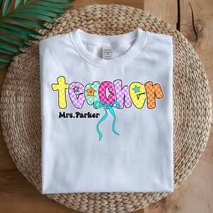 Custom Name Teacher PNG, Kids Back To School png, First Day Of School Digital Print, Cute Toddler School Outfit for Boy Girl, Back To School
