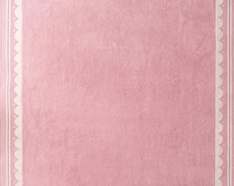 Handtuftad rosa matta: Modern minimalistisk matta för sovrum och heminredning