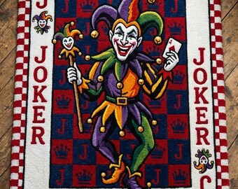 Handtuftad ullmatta med Jester-motiv, djärv eklektisk golvkonst