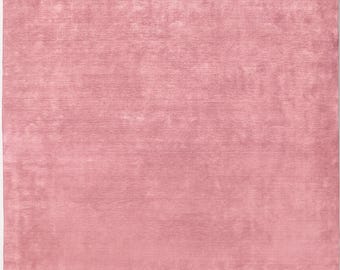 Handtuftad plyschrosa matta, modern minimalistisk matta