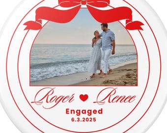 Adorno fotográfico personalizado para compromiso, regalo para recién comprometidos, adornos navideños y regalo de aniversario para el esposo.