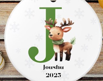 Personalized Letter Name Ornament, Custom Initial Christmas Ornament, Monogram Family Ornament, Baby Keepsake Gift