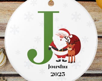 Letter Name Ornaments - Custom Initial Ornament - 2025 Family Ornament - Santa Letter Ornament - Monogram Christmas Ornament