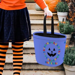 Halloween Non-Verbal Autism Trick or Treat bag, Autism Awareness Halloween Bucket, Halloween n for Non-Speaking Kids, Autism Halloween Bag