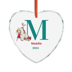 Personalized Unicorn Crystal Glass Ornament - Letter and Name Customized Gift, Holiday Decoration, Christmas Tree Ornament, Birthday