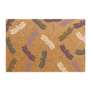 Deurmat libel, kleurrijk buitentapijt, welkomstmat vlinder, decor insectenhal, levendig accent veranda, cadeau insectenliefhebber