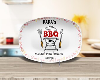 Plato para barbacoa, bandeja personalizada para servir, regalo del Día del Padre para amantes de la barbacoa, regalos para él, para exteriores junto a la piscina, cumpleaños para papá