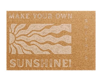 Crea tu propio felpudo de sol / Felpudo de bienvenida de fibra de coco con diseño de rayos de sol