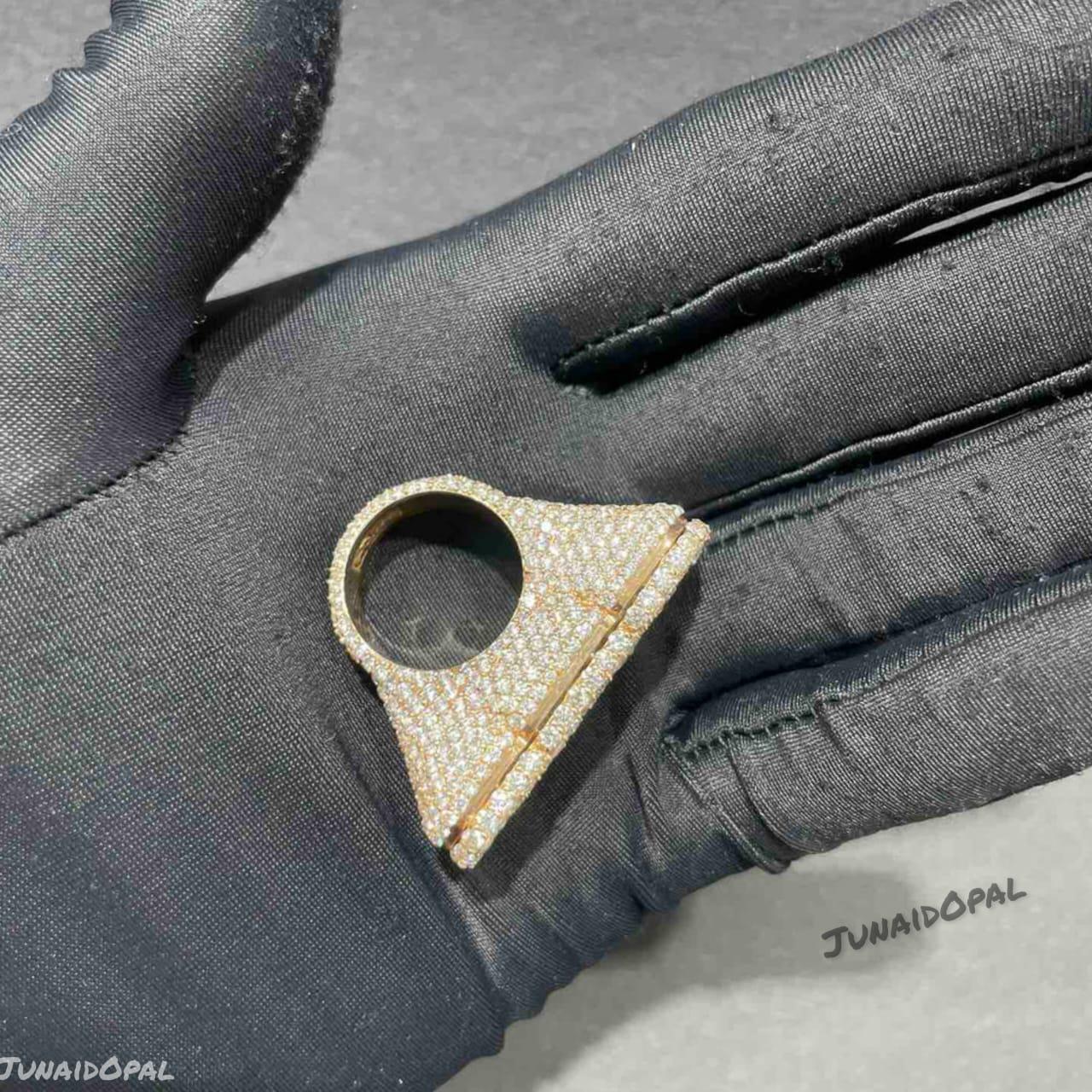 CEO Iced Out Moissanite Ring | 18K Gold Plated Sterling Silver - Etsy