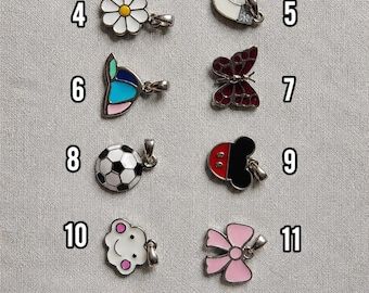 Colgante con dije de esmalte de plata esterlina, dije para pulsera infantil, collar minimalista (1 pieza)