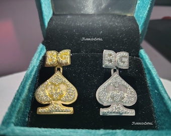 Colgante de pala de plata de ley, dije de diamante moissanita, joyería de póker hip hop