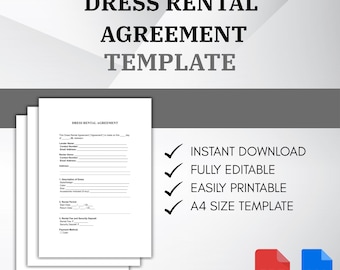 prom dress rental agreement Dress Rental Agreement Template | Ultra-detailed PDF & Word Form | Clothing Lease  Contract | Boutique Dress Rental Form | Instant Download