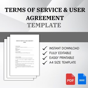 Nutzungsbedingungen Nutzungsbedingungen PDF DOC | Website Richtlinien Vorlage | Geschäftliches Rechtsformblatt